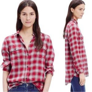 Madewell Red Plaid Button Down Shirt